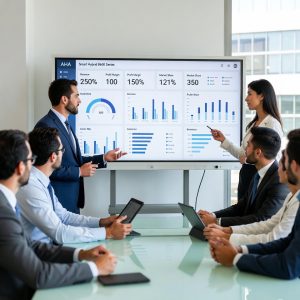 Pantallas interactivas: Colaboración Empresarial sin Límites